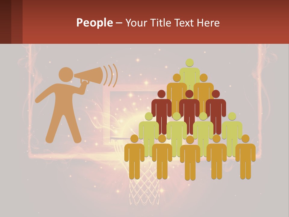 A Basketball Court With A Glowing Light In The Middle Of It PowerPoint Template