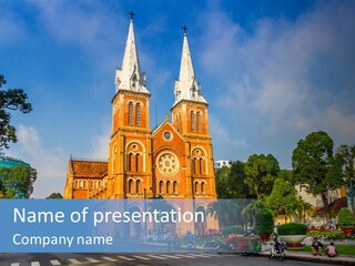 A Church With Two Towers With A Sky Background PowerPoint Template