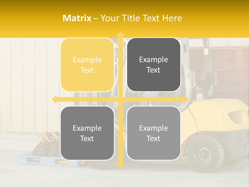 A Man Driving A Forklift Next To A Building PowerPoint Template