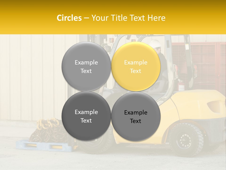A Man Driving A Forklift Next To A Building PowerPoint Template