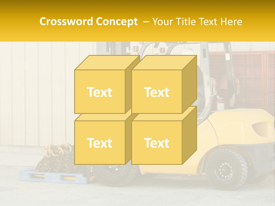 A Man Driving A Forklift Next To A Building PowerPoint Template