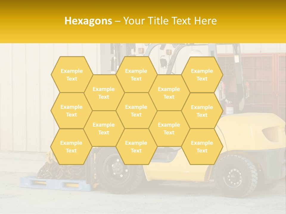 A Man Driving A Forklift Next To A Building PowerPoint Template