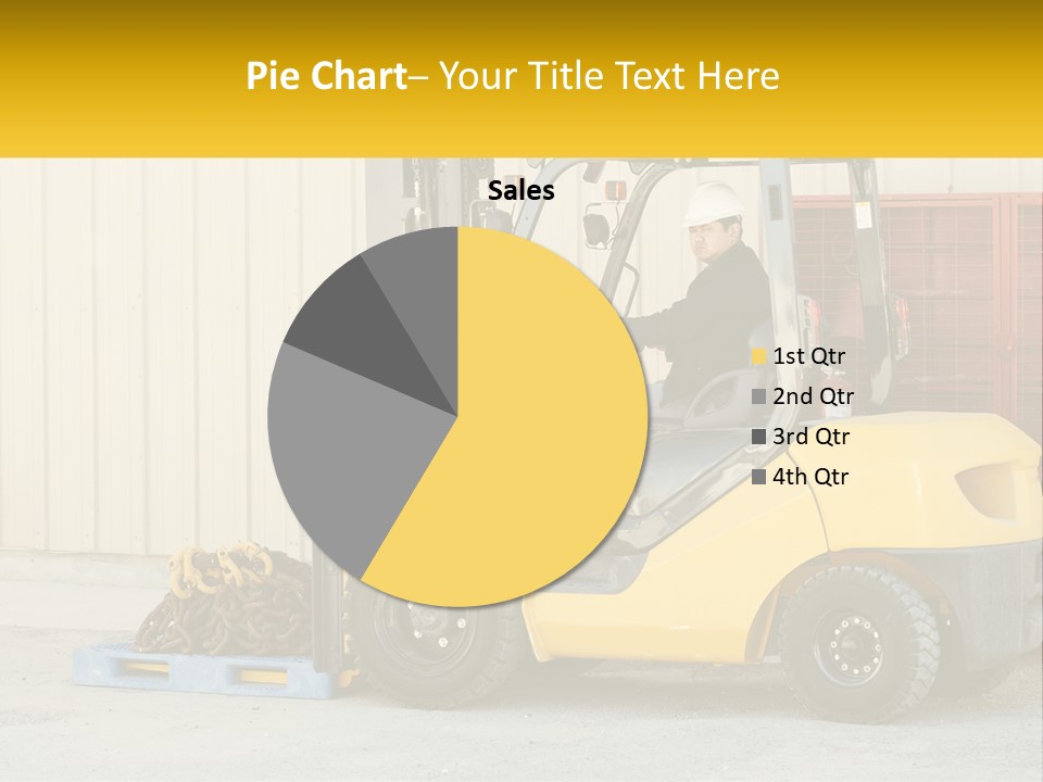A Man Driving A Forklift Next To A Building PowerPoint Template