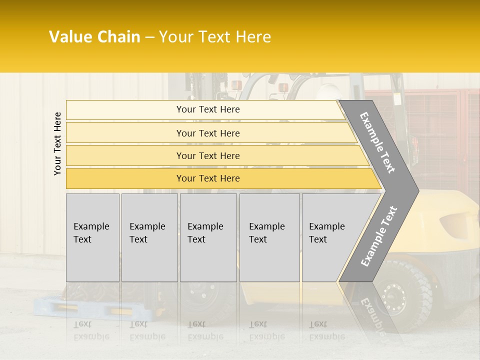 A Man Driving A Forklift Next To A Building PowerPoint Template