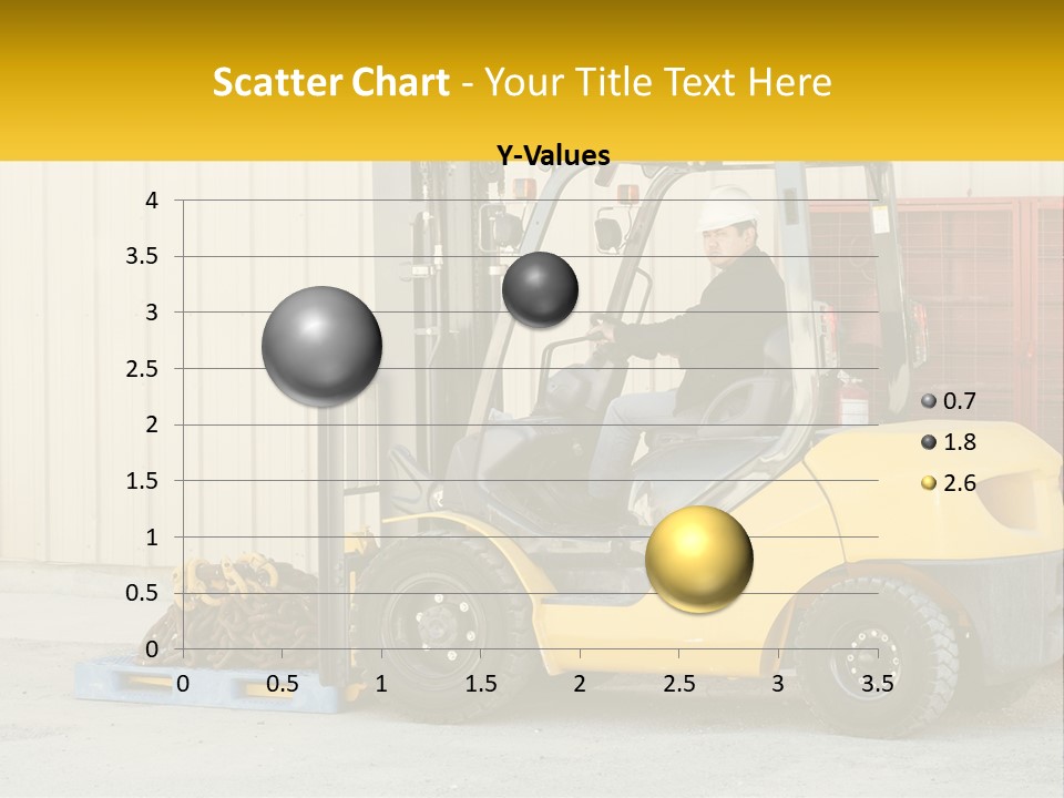 A Man Driving A Forklift Next To A Building PowerPoint Template