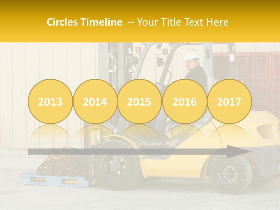 A Man Driving A Forklift Next To A Building PowerPoint Template