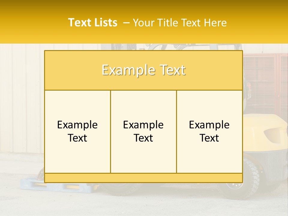 A Man Driving A Forklift Next To A Building PowerPoint Template