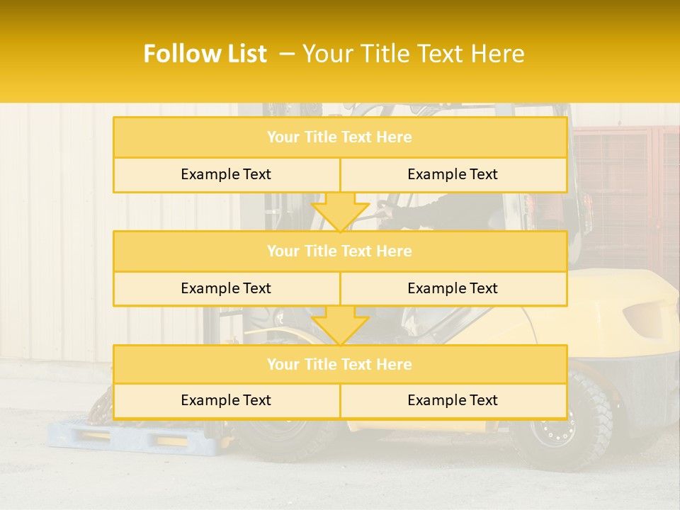 A Man Driving A Forklift Next To A Building PowerPoint Template