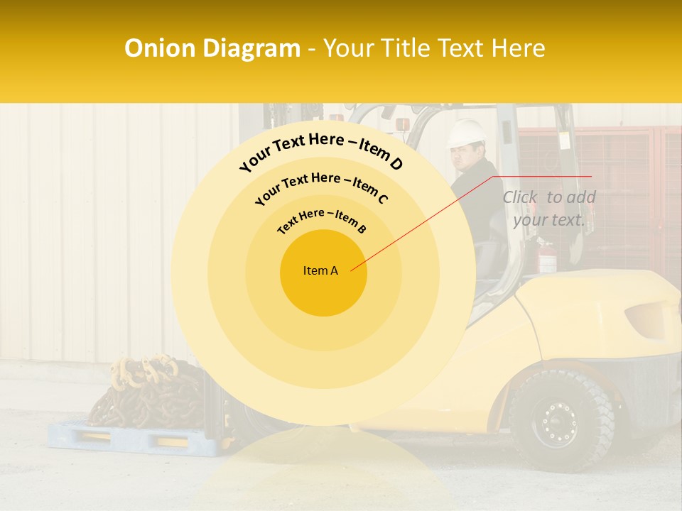 A Man Driving A Forklift Next To A Building PowerPoint Template