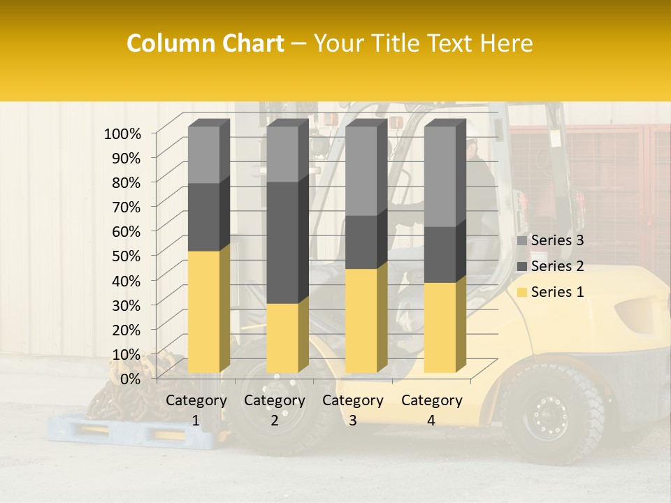 A Man Driving A Forklift Next To A Building PowerPoint Template