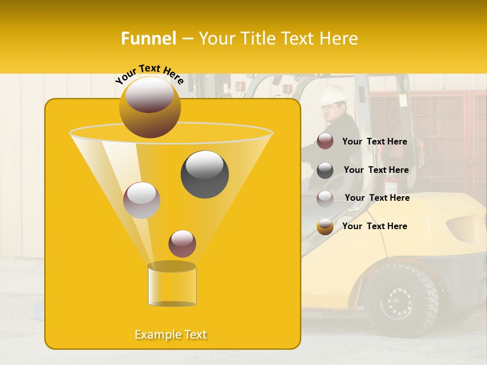 A Man Driving A Forklift Next To A Building PowerPoint Template