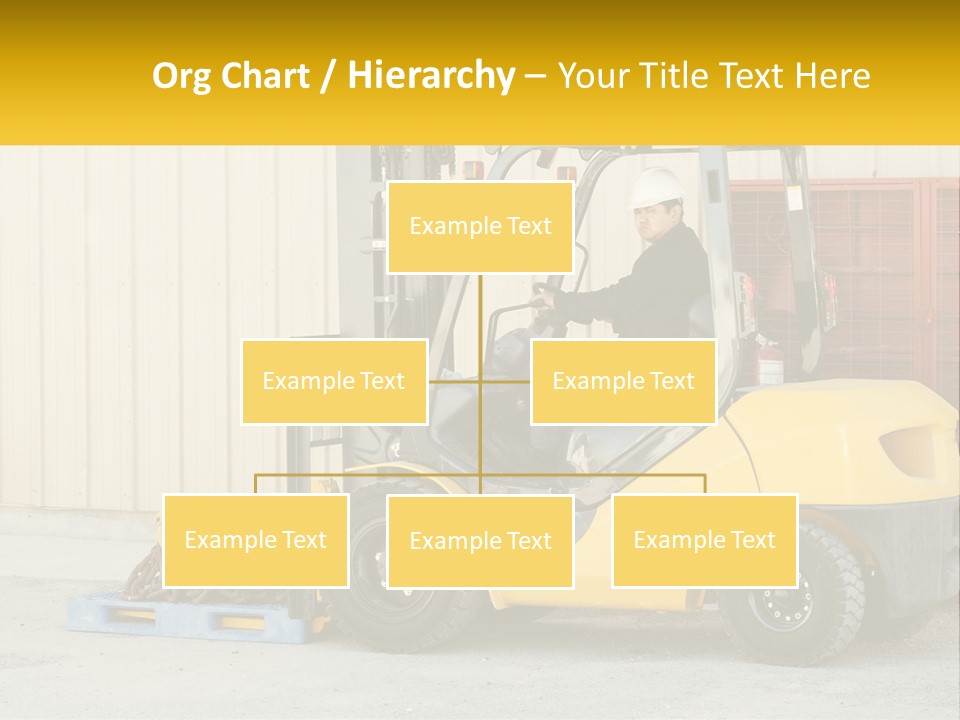 A Man Driving A Forklift Next To A Building PowerPoint Template