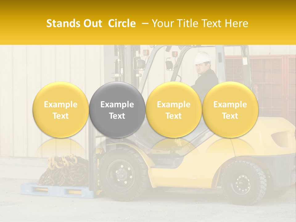 A Man Driving A Forklift Next To A Building PowerPoint Template