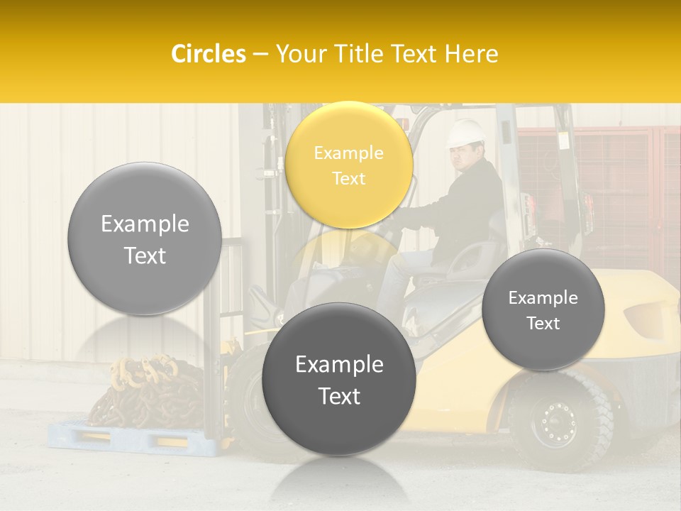 A Man Driving A Forklift Next To A Building PowerPoint Template