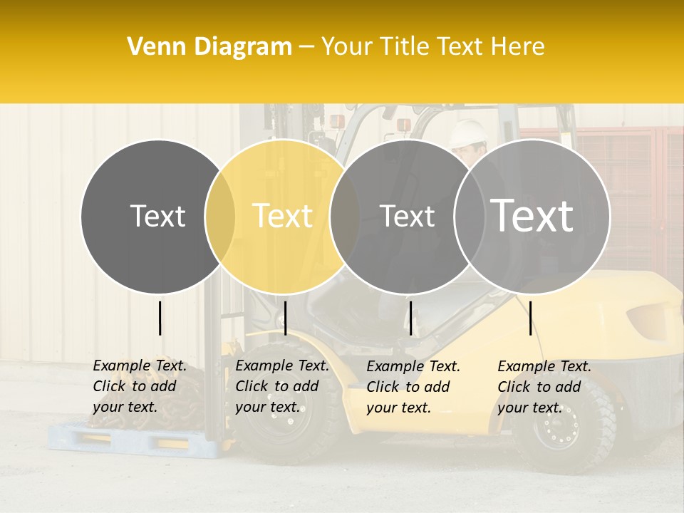 A Man Driving A Forklift Next To A Building PowerPoint Template