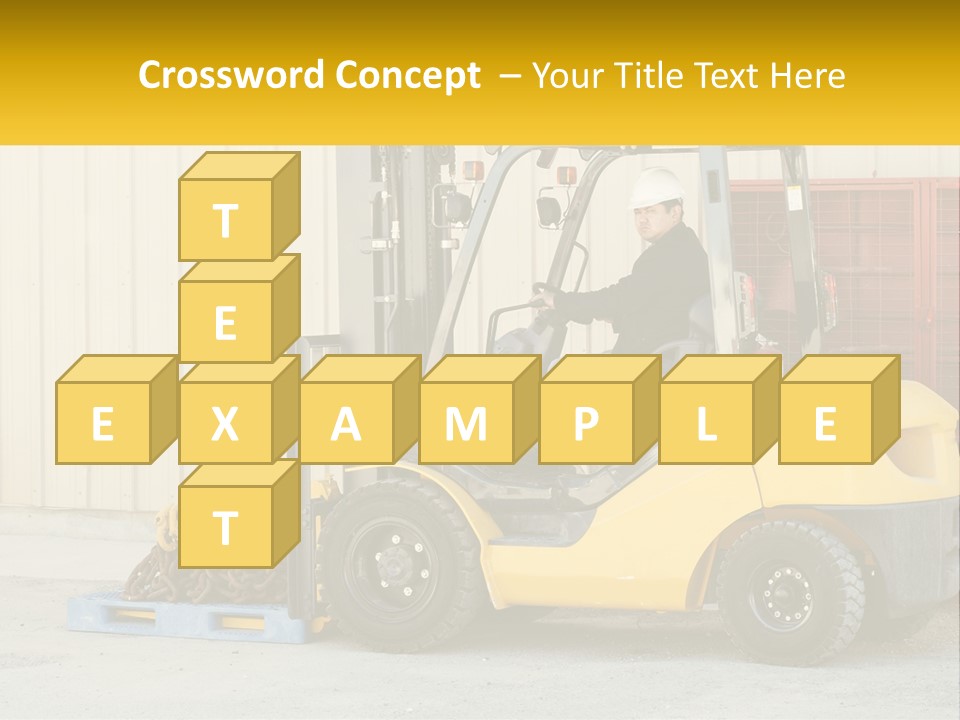 A Man Driving A Forklift Next To A Building PowerPoint Template