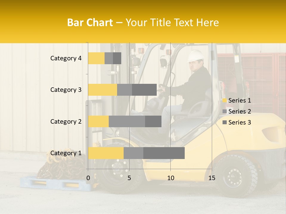 A Man Driving A Forklift Next To A Building PowerPoint Template