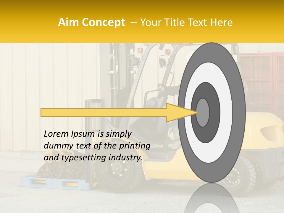 A Man Driving A Forklift Next To A Building PowerPoint Template