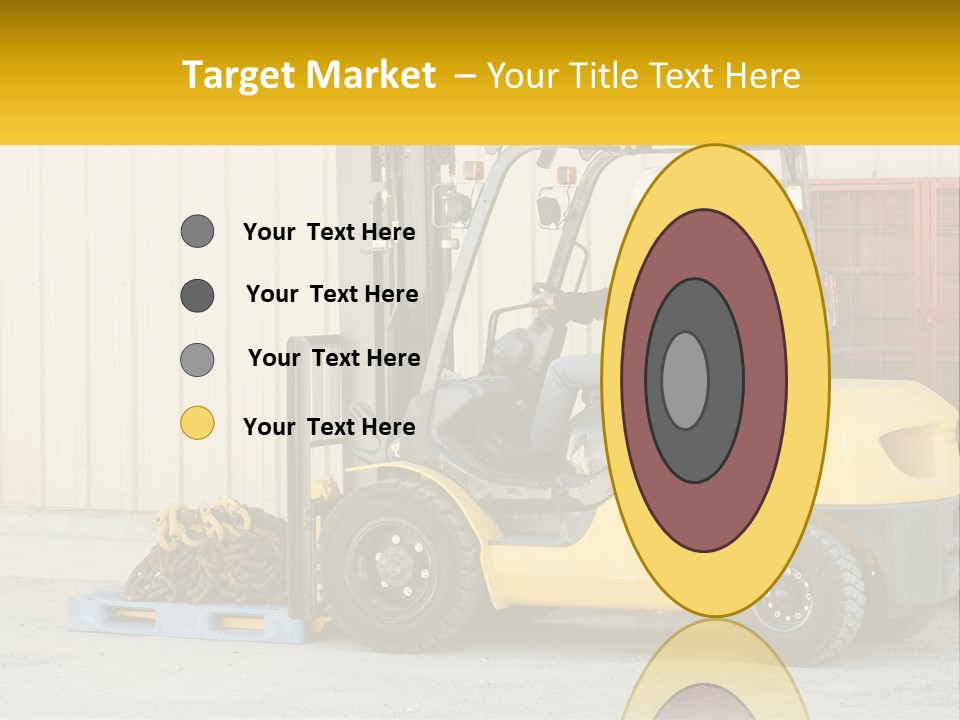 A Man Driving A Forklift Next To A Building PowerPoint Template