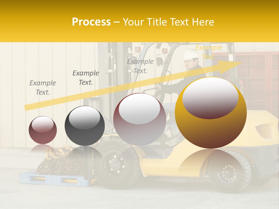 A Man Driving A Forklift Next To A Building PowerPoint Template