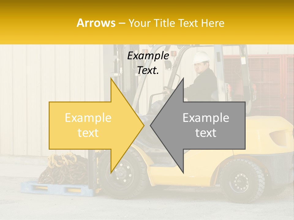 A Man Driving A Forklift Next To A Building PowerPoint Template