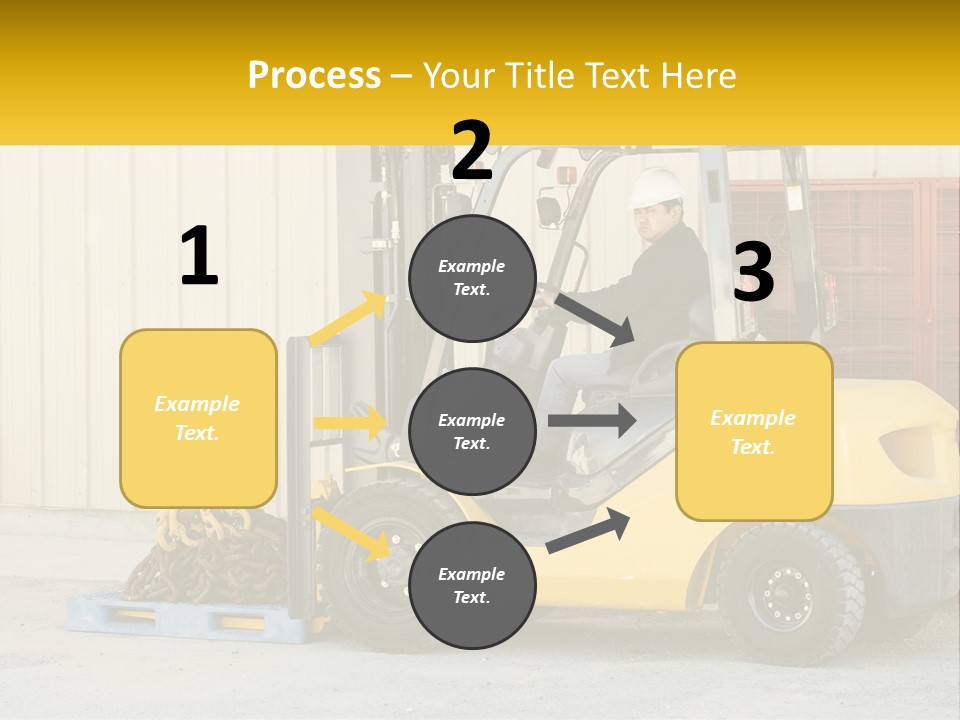 A Man Driving A Forklift Next To A Building PowerPoint Template
