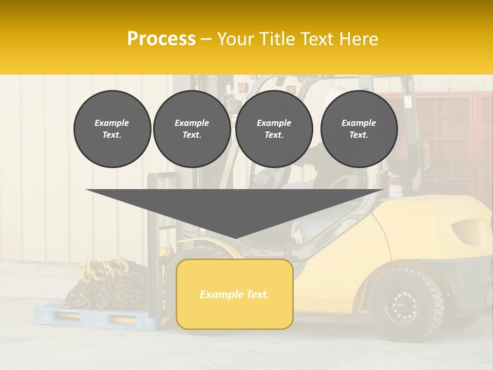 A Man Driving A Forklift Next To A Building PowerPoint Template