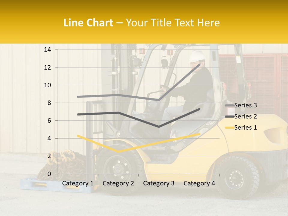 A Man Driving A Forklift Next To A Building PowerPoint Template