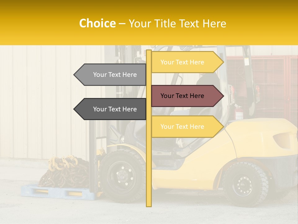 A Man Driving A Forklift Next To A Building PowerPoint Template