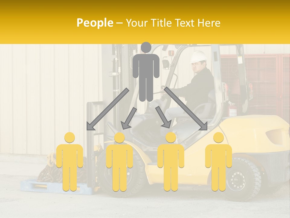 A Man Driving A Forklift Next To A Building PowerPoint Template