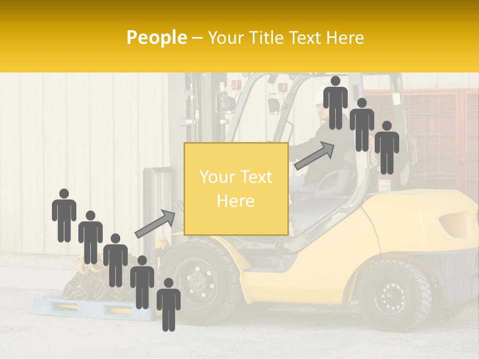A Man Driving A Forklift Next To A Building PowerPoint Template