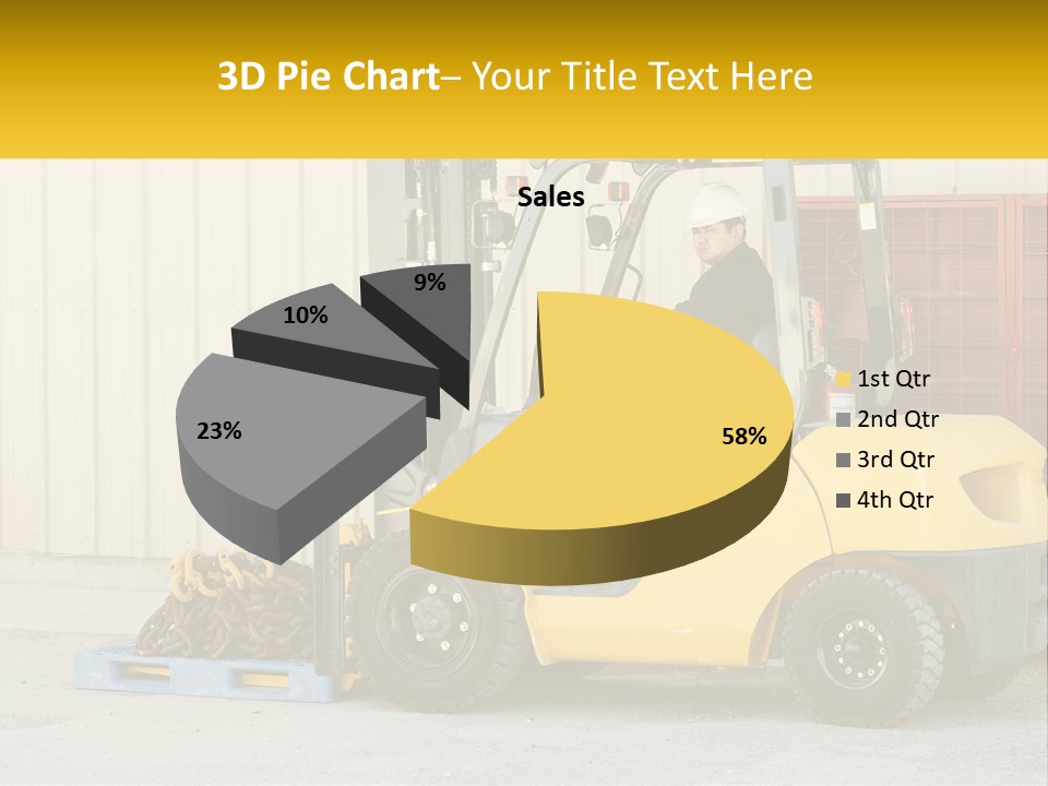 A Man Driving A Forklift Next To A Building PowerPoint Template