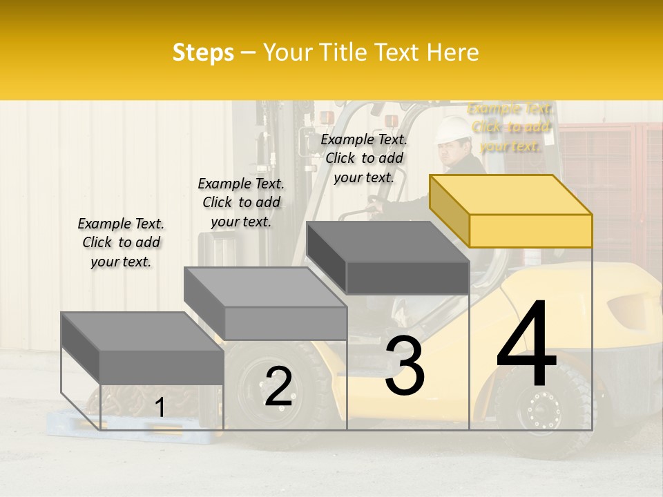 A Man Driving A Forklift Next To A Building PowerPoint Template