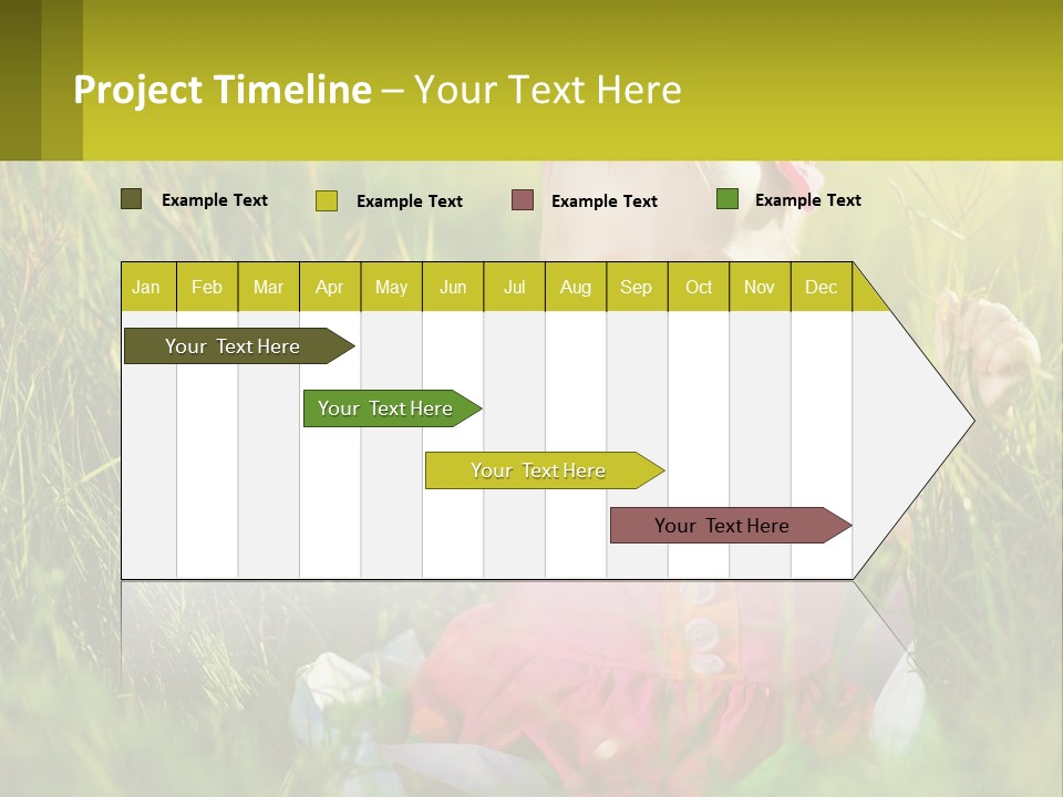 A Little Girl Sitting In The Grass With Her Hands Up PowerPoint Template