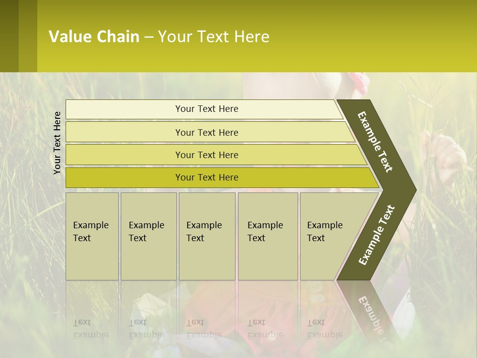 A Little Girl Sitting In The Grass With Her Hands Up PowerPoint Template