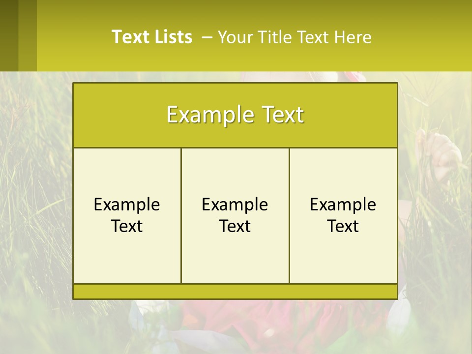 A Little Girl Sitting In The Grass With Her Hands Up PowerPoint Template