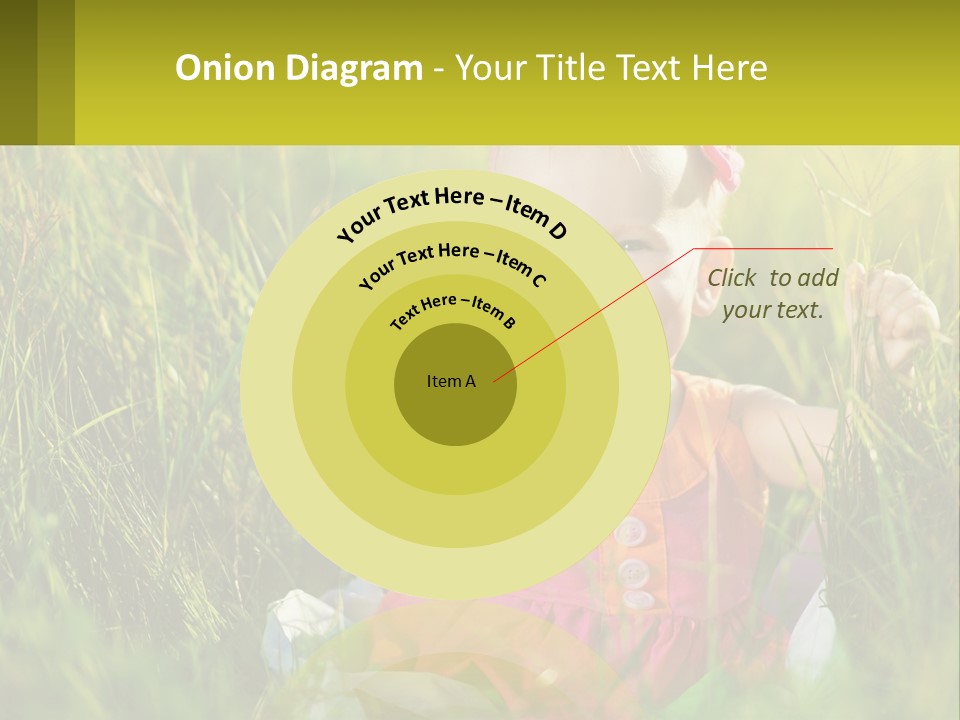 A Little Girl Sitting In The Grass With Her Hands Up PowerPoint Template