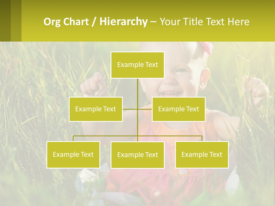 A Little Girl Sitting In The Grass With Her Hands Up PowerPoint Template