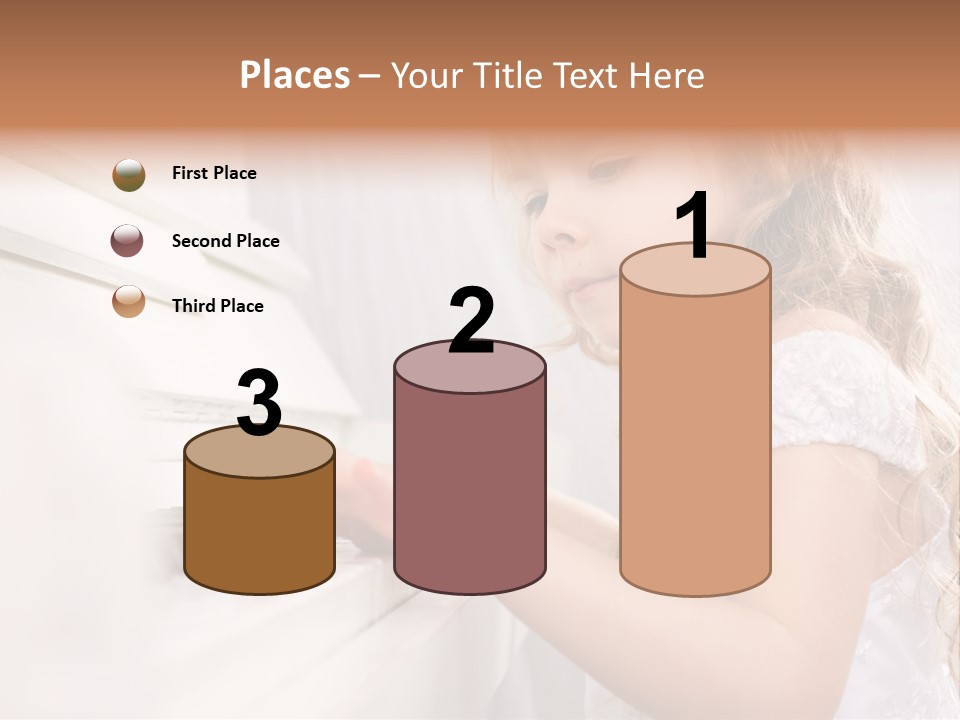 A Little Girl Playing A Piano Powerpoint Template PowerPoint Template