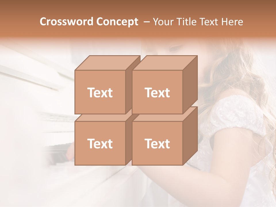 A Little Girl Playing A Piano Powerpoint Template PowerPoint Template