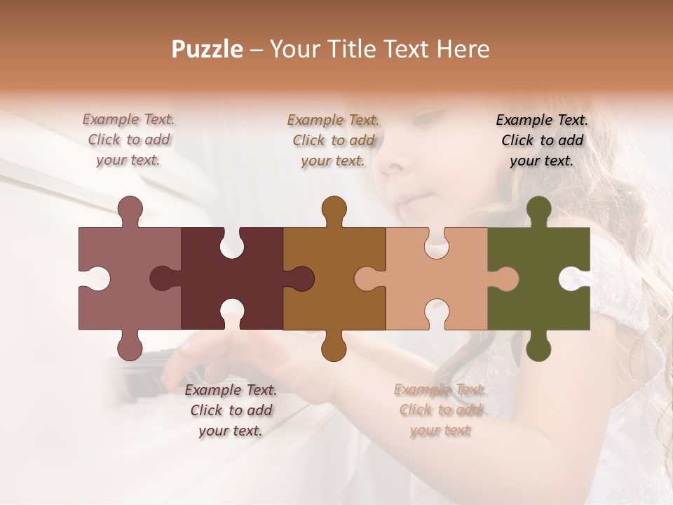 A Little Girl Playing A Piano Powerpoint Template PowerPoint Template