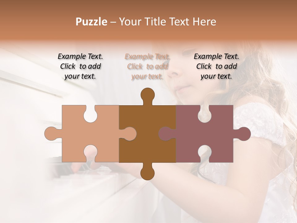 A Little Girl Playing A Piano Powerpoint Template PowerPoint Template