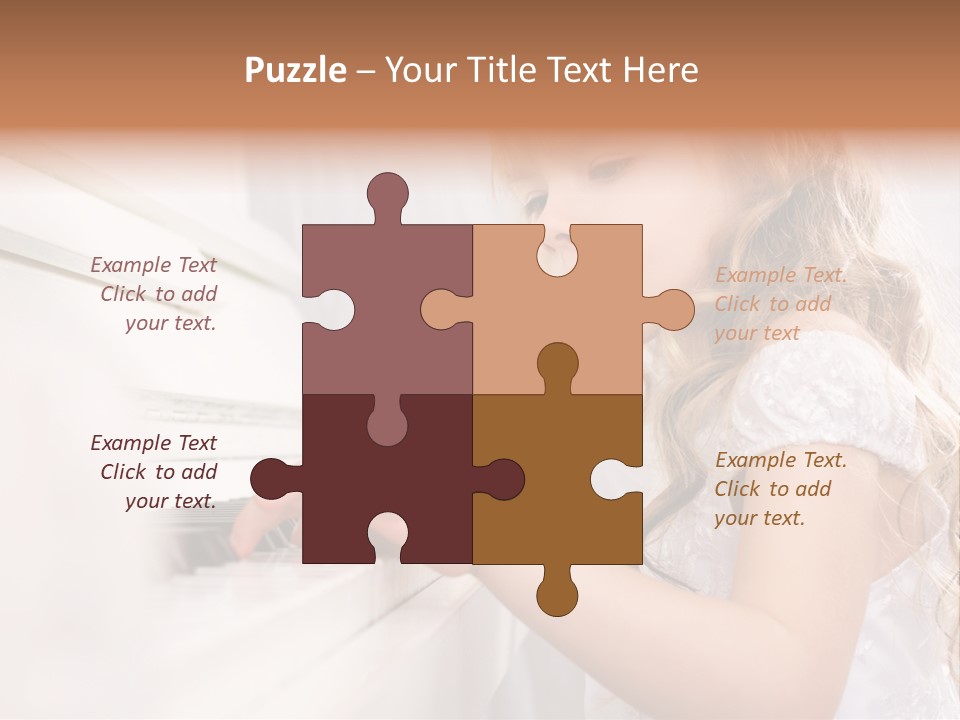 A Little Girl Playing A Piano Powerpoint Template PowerPoint Template