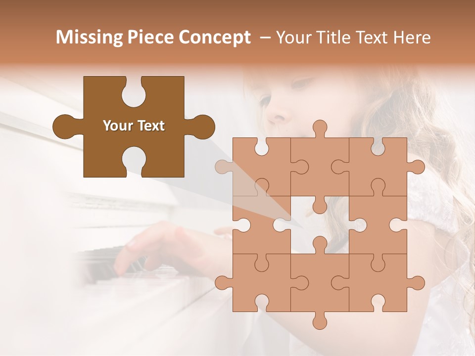 A Little Girl Playing A Piano Powerpoint Template PowerPoint Template