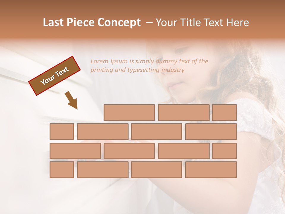 A Little Girl Playing A Piano Powerpoint Template PowerPoint Template