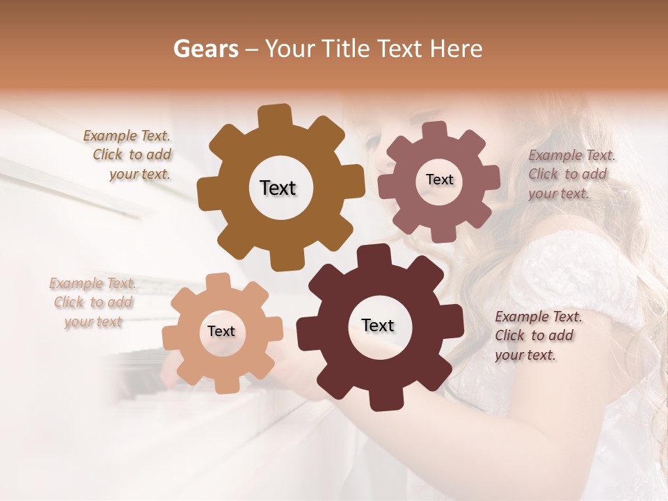 A Little Girl Playing A Piano Powerpoint Template PowerPoint Template