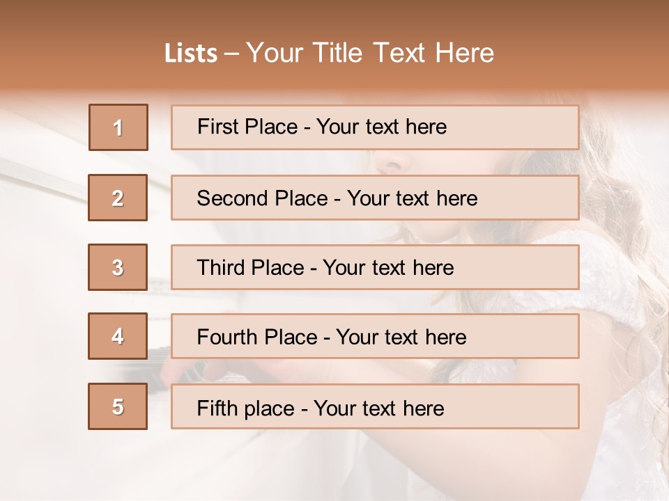 A Little Girl Playing A Piano Powerpoint Template PowerPoint Template