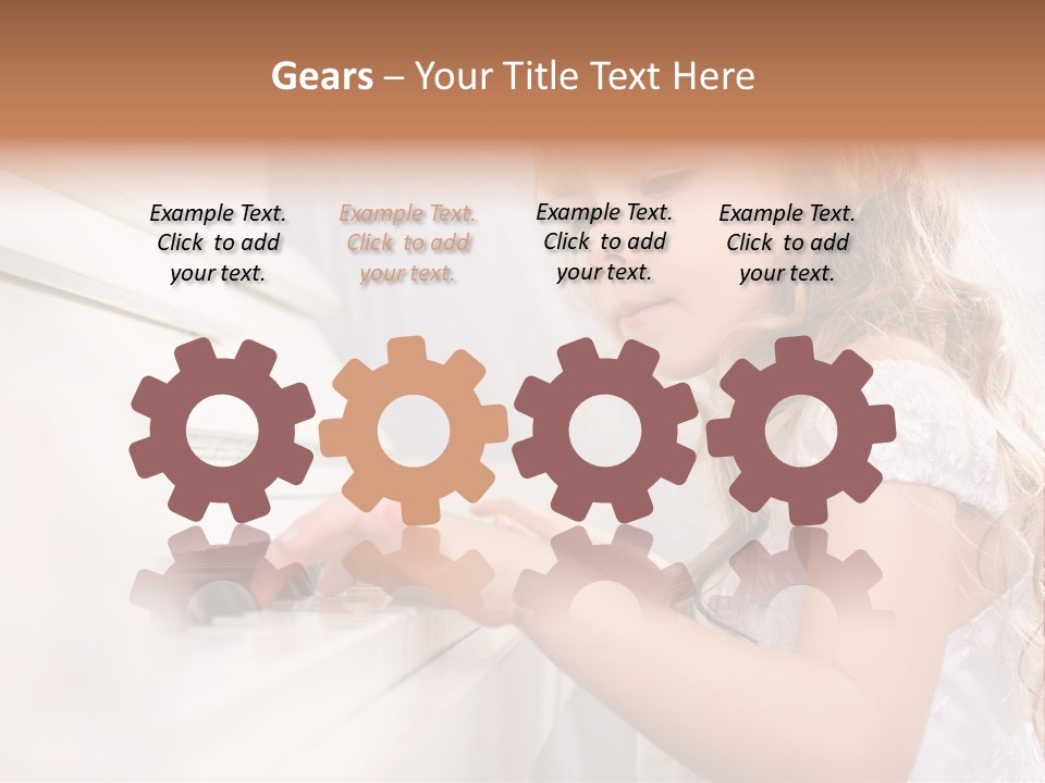 A Little Girl Playing A Piano Powerpoint Template PowerPoint Template