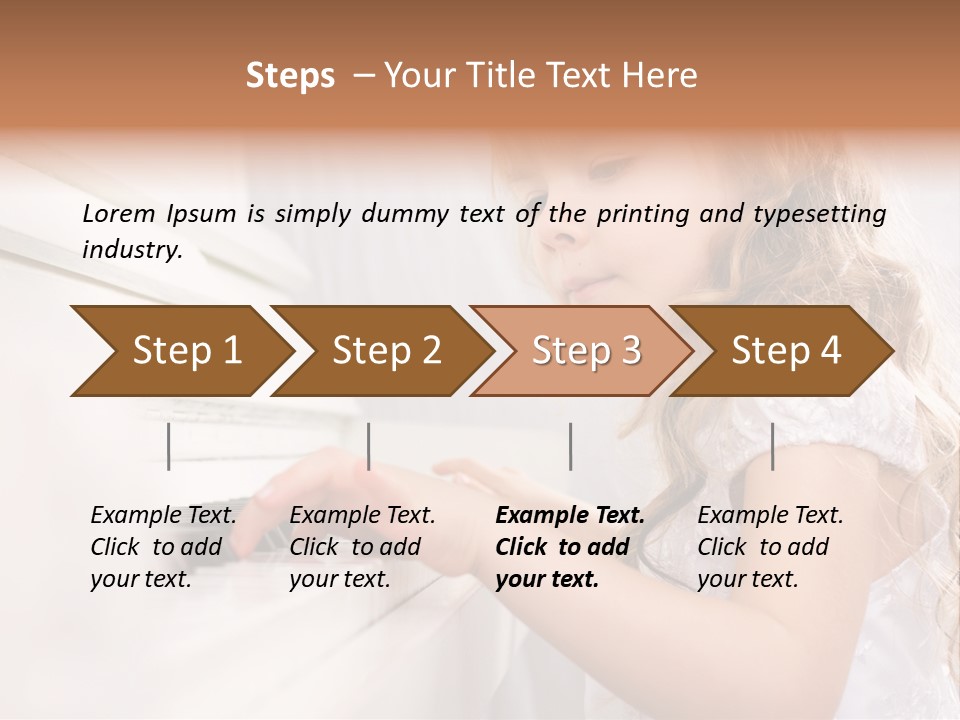 A Little Girl Playing A Piano Powerpoint Template PowerPoint Template