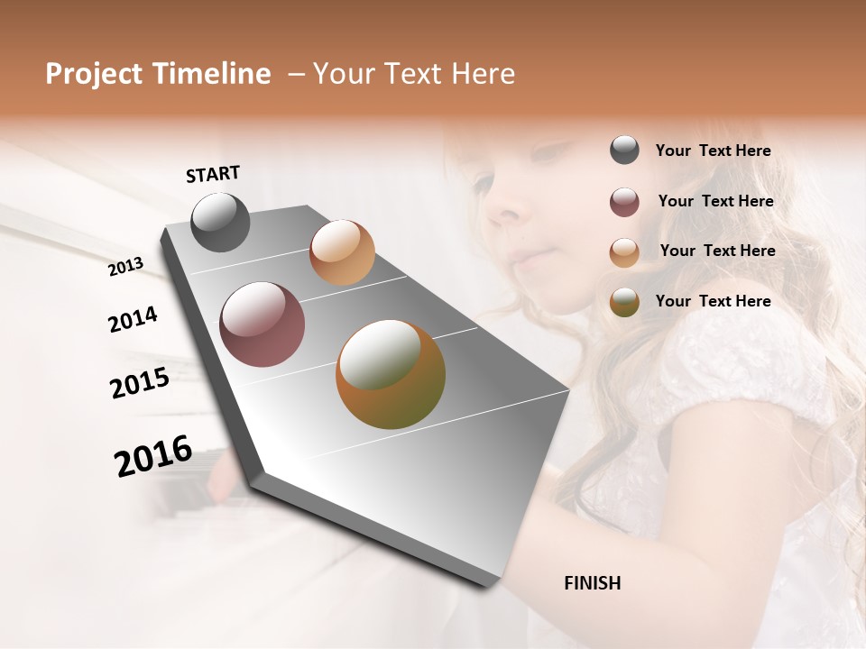 A Little Girl Playing A Piano Powerpoint Template PowerPoint Template